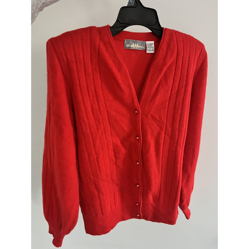vintage stitch works lambswool angora cozy christmas sweater cardigan 80s 90s